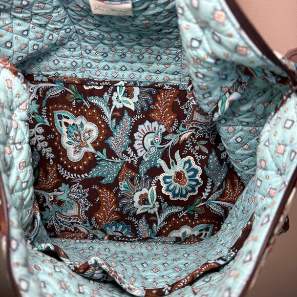Vera Bradley Java Blue Floral Print Shoulder Weekender Duffel Bag - Picture 7 of 8